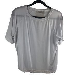 Zella Women's Square Up Boxy Workout Tee Drawstring Breathable White size small